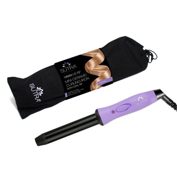 Sutra Beauty Mini Flat Iron & Mini Curling Iron in Black/Purple Color Travel Set - Picture 2 of 2